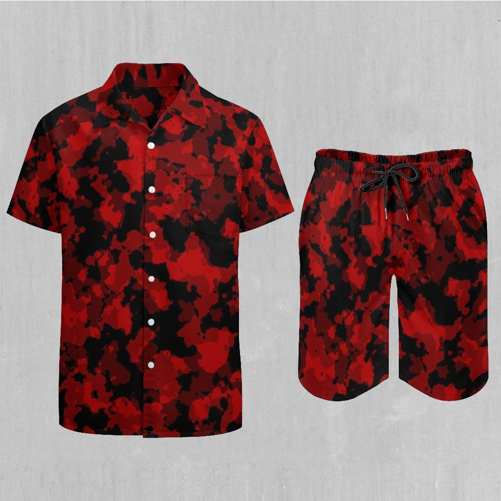 Cardinal Red Camo Men's Beach Set
