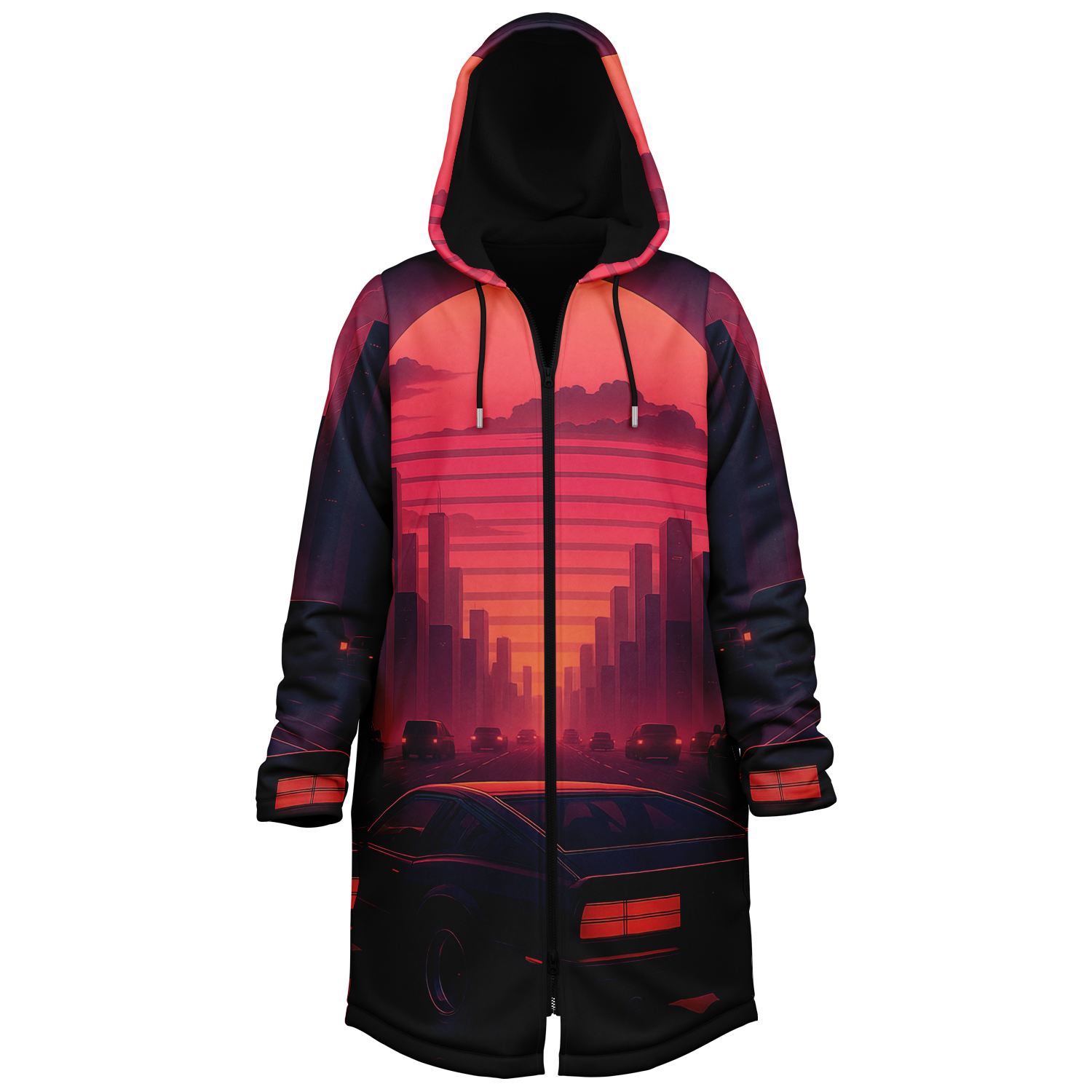 Nightfall Zip Up Cloak (Black Fur)