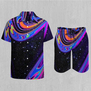 Chromatic Cosmos Men's Beach Set