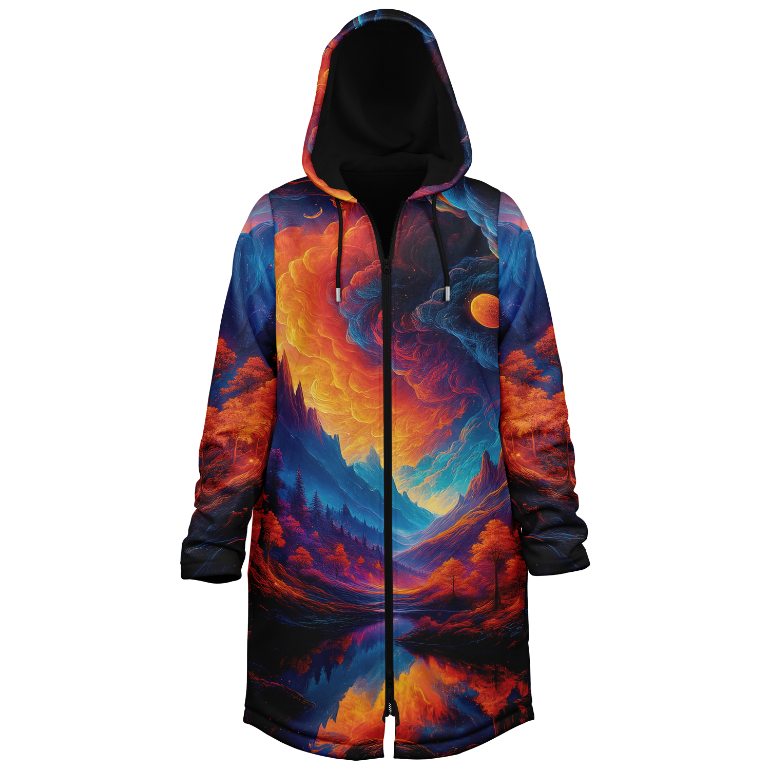 Wonderland Valley Zip Up Cloak (Black Fur)