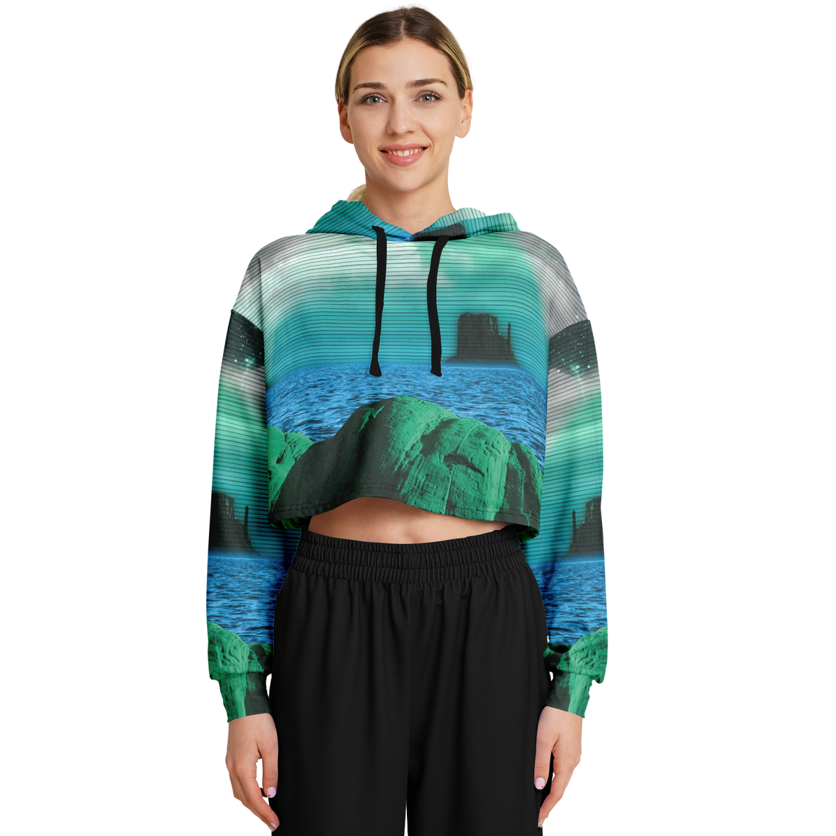 Emerald Canyon Cropped Hoodie