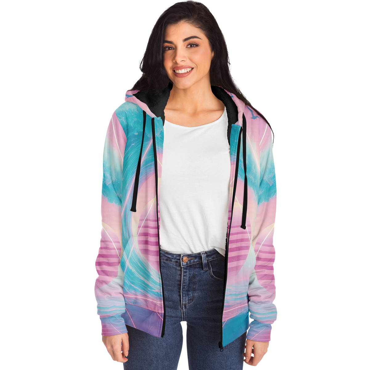 Grid Tide Sherpa Hoodie