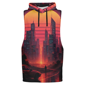 Neon Sunrise Sleeveless Hoodie