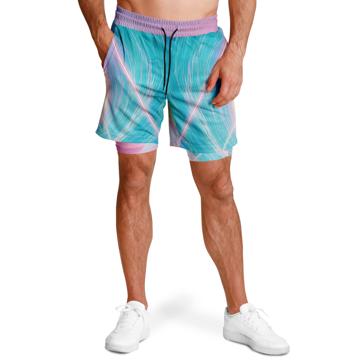 Grid Tide Men's 2 in 1 Shorts