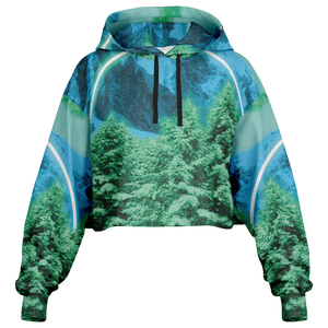 Minty Wonderland Cropped Hoodie