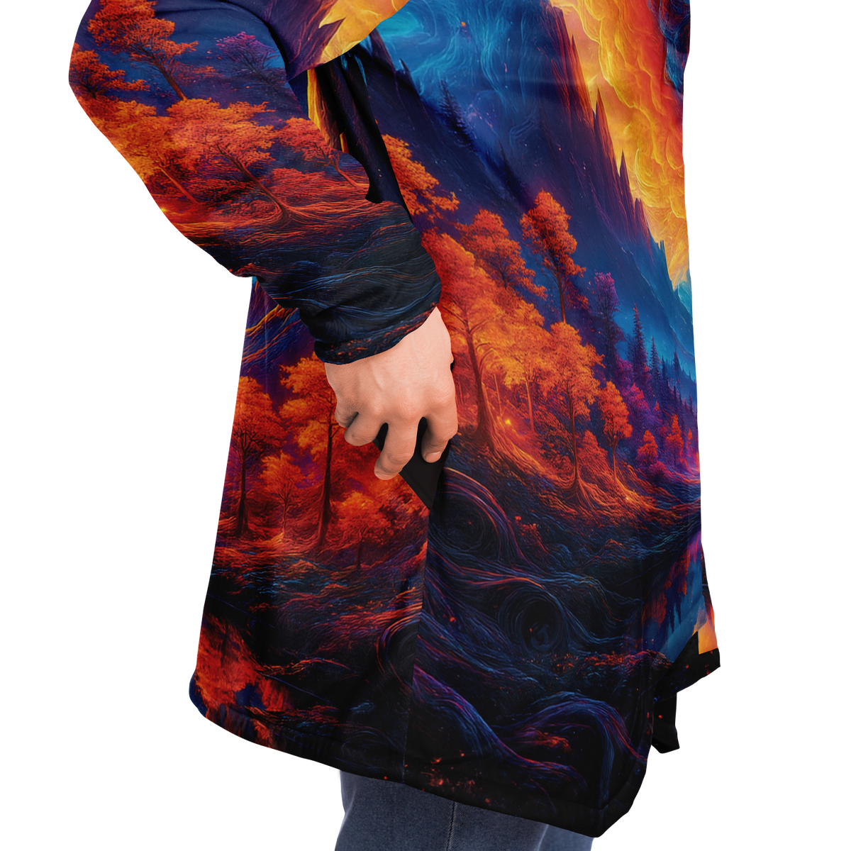 Wonderland Valley Cloak (Black Fur) - Festival Clothing, Rave Outfits, EDM Gear