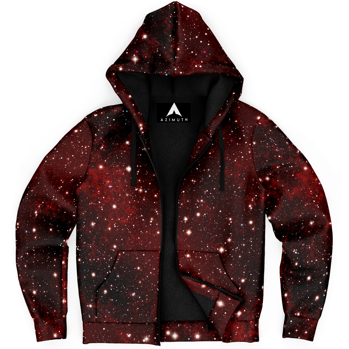 Crimson Space Sherpa Hoodie (Black Fur)