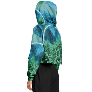 Minty Wonderland Cropped Hoodie