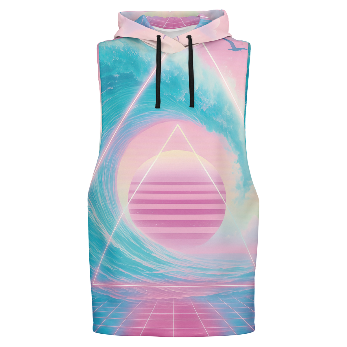 Grid Tide Sleeveless Hoodie