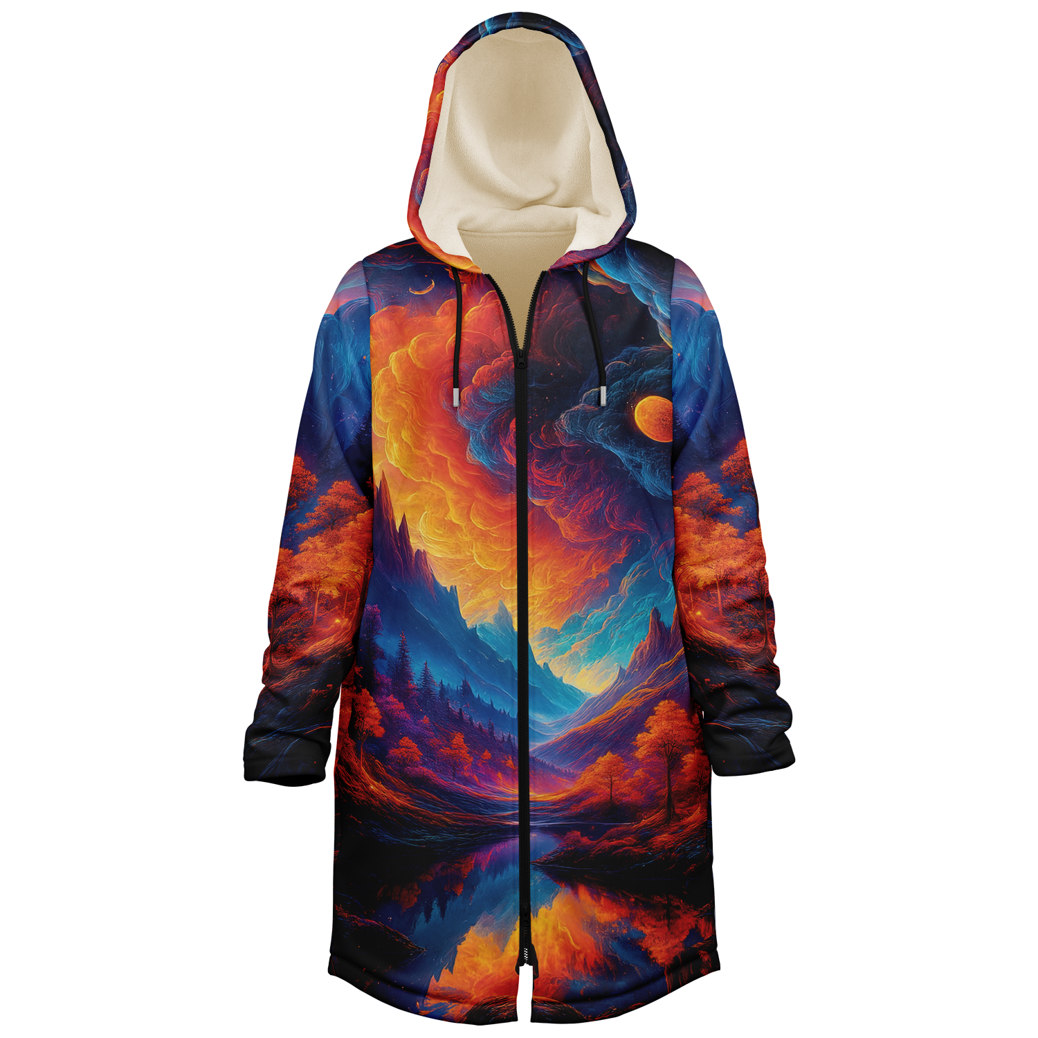 Wonderland Valley Zip Up Cloak (White Fur)