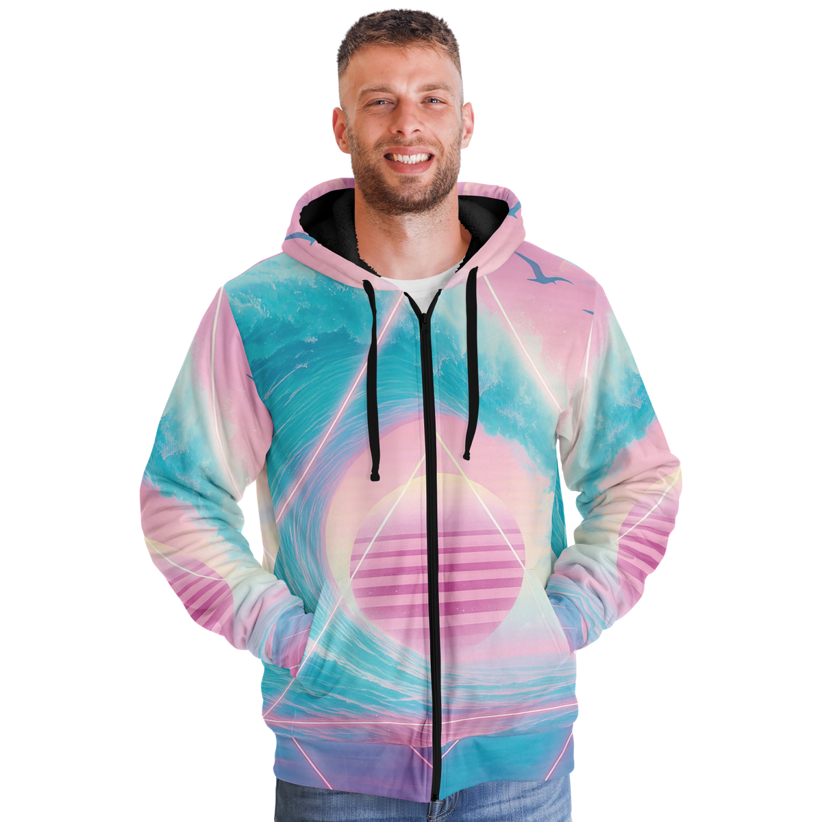 Grid Tide Sherpa Hoodie