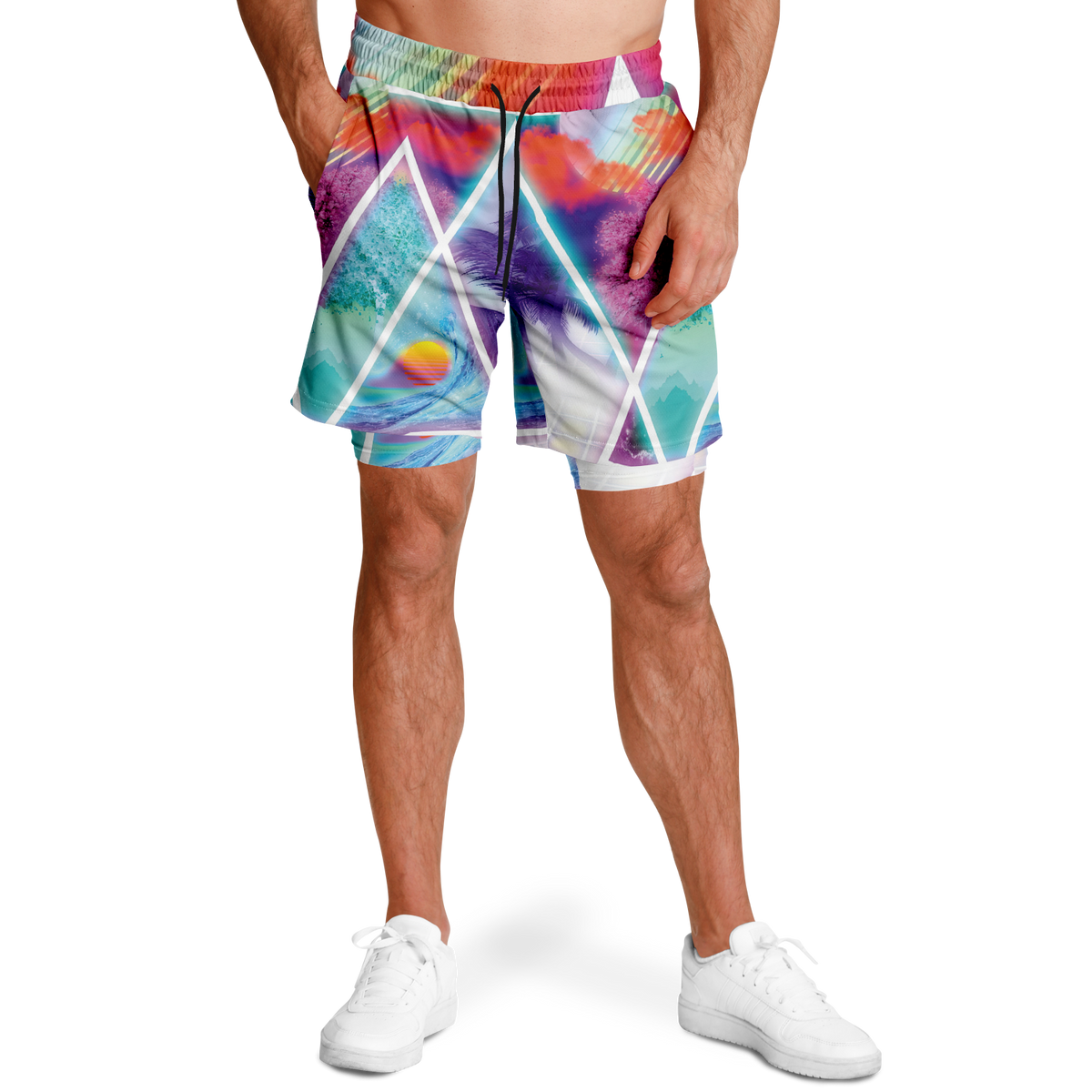 Dimensions Collide Men's 2 in 1 Shorts