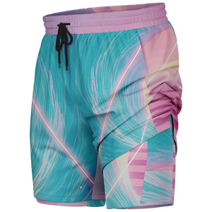 Grid Tide Men's 2 in 1 Shorts