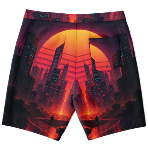 Neon Sunrise Board Shorts