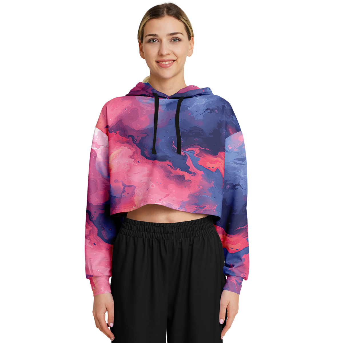 Quantum Tides Cropped Hoodie