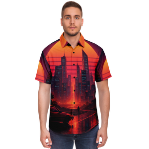 Neon Sunrise Button Down Shirt