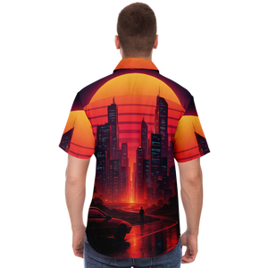 Neon Sunrise Button Down Shirt