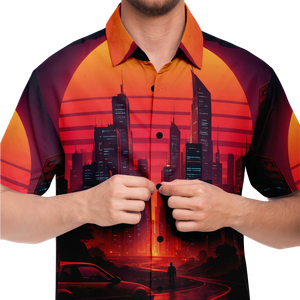 Neon Sunrise Button Down Shirt