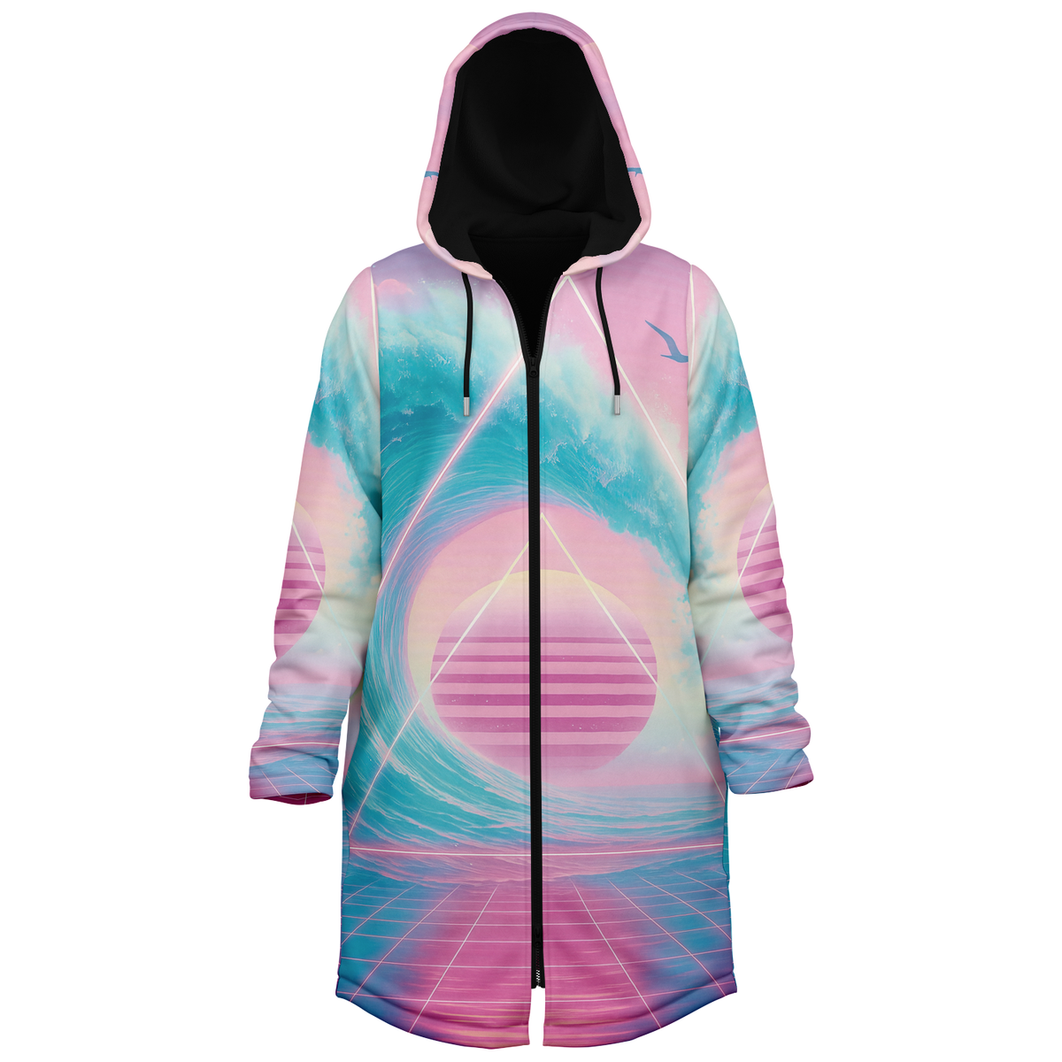 Grid Tide Zip Up Cloak