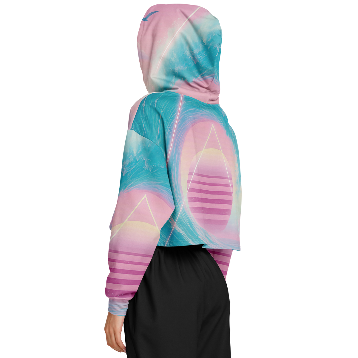 Grid Tide Cropped Hoodie