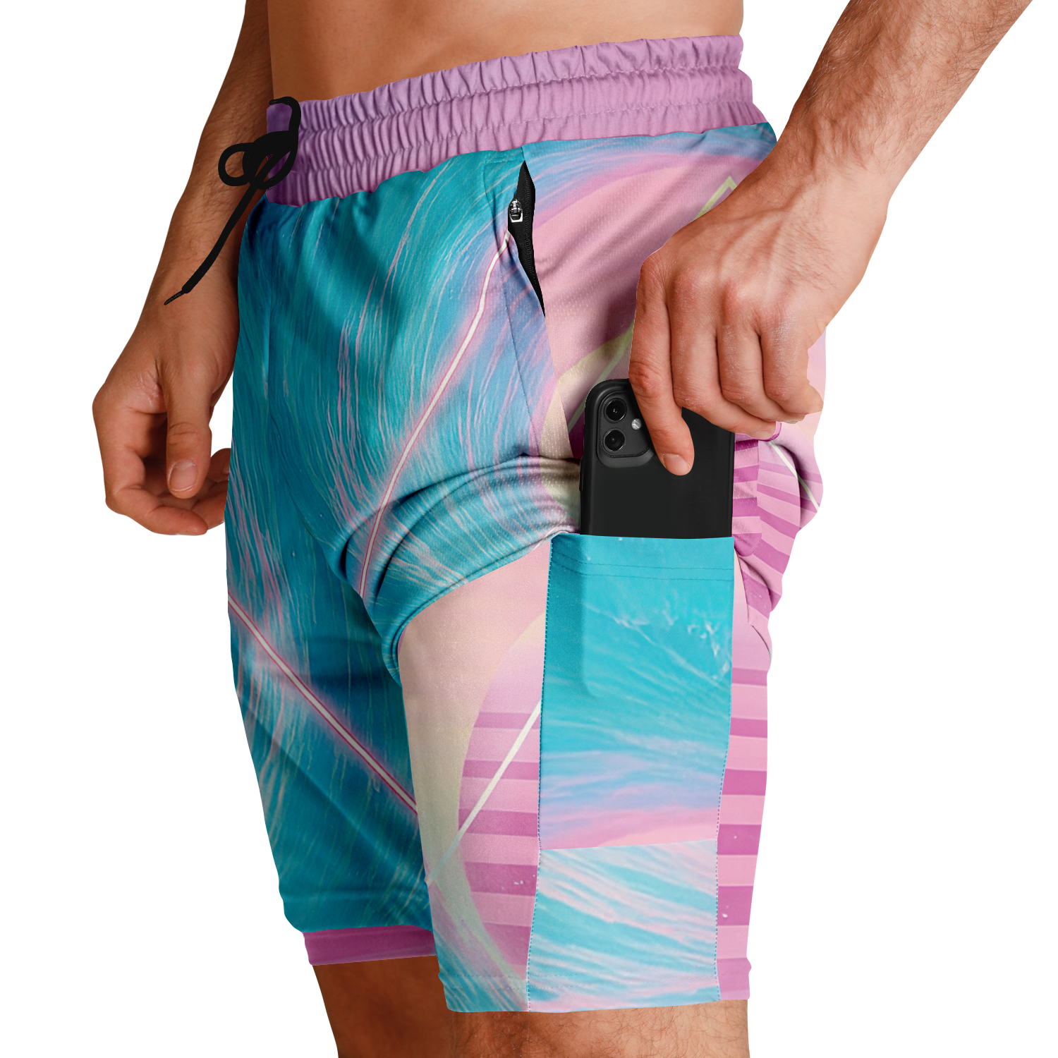 Grid Tide Men's 2 in 1 Shorts