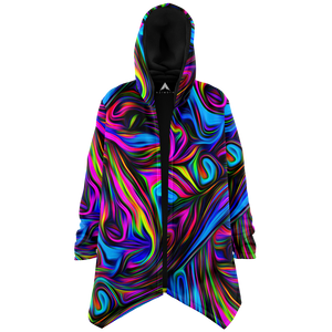 Psychedelic Waves Cloak (Black Fur)