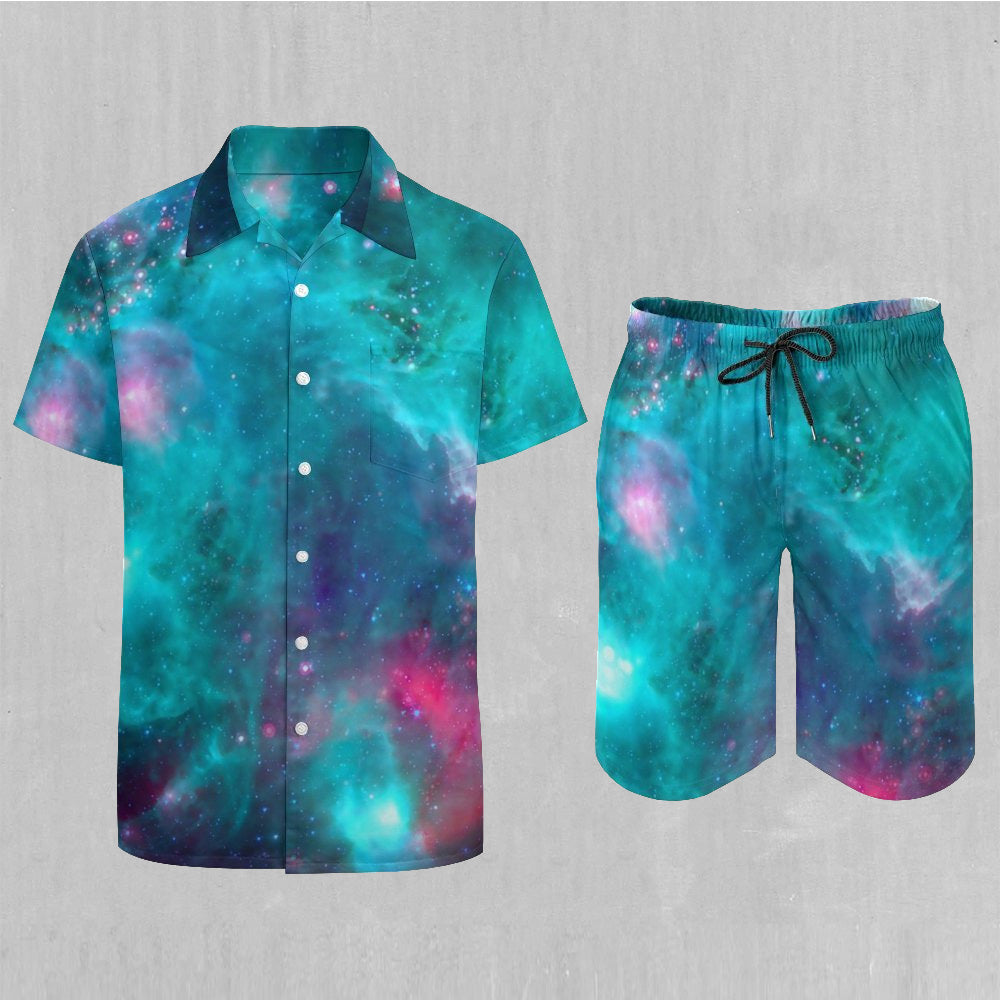 Galaxy Aurora Men's Beach Set