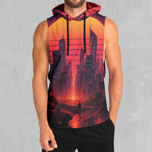 Neon Sunrise Sleeveless Hoodie