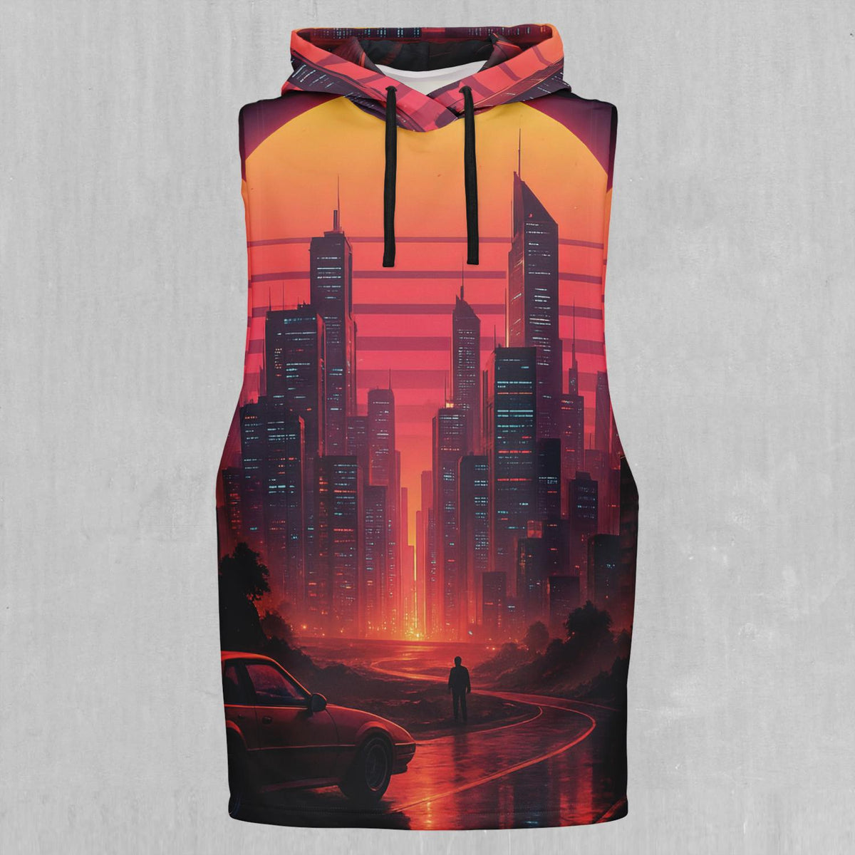 Neon Sunrise Sleeveless Hoodie