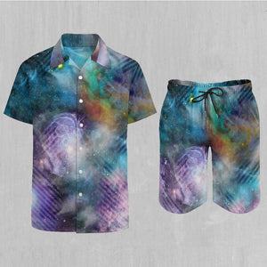 Nebula Clouds Men's Beach Set