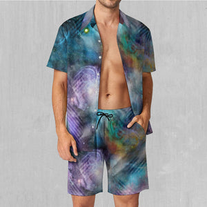 Nebula Clouds Men's Beach Set