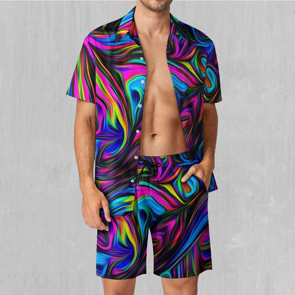 Psychedelic Waves Men's Beach Set