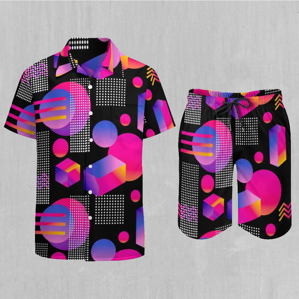 Retro Gradient Men's Beach Set