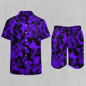 Royalty Purple Camo Men's Beach Set