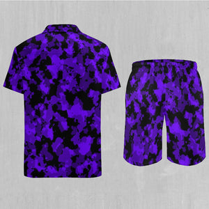 Royalty Purple Camo Men's Beach Set