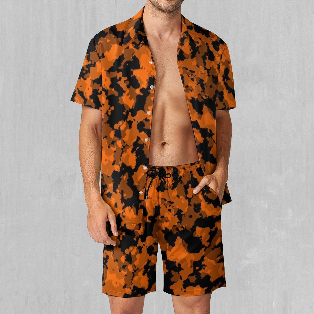 Savage Orange Camo Men's Beach Set