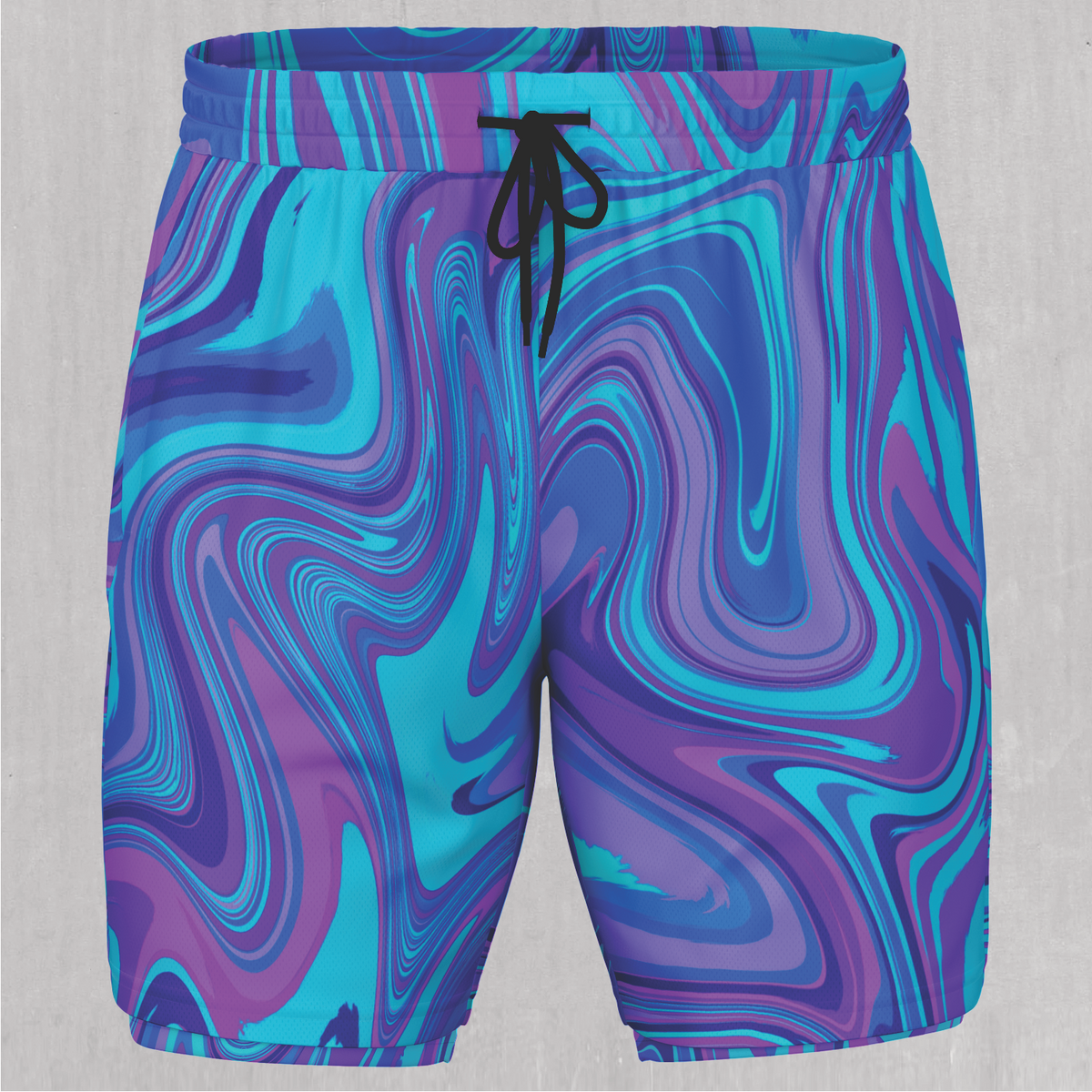 Vapor Drip Men's 2 in 1 Shorts - Festival Clothing, Rave Outfits, EDM Gear