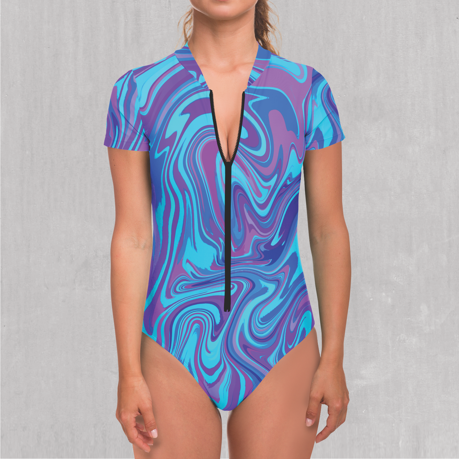 Vapor Drip Short Sleeve Bodysuit - Festival Clothing, Rave Outfits, EDM Gear