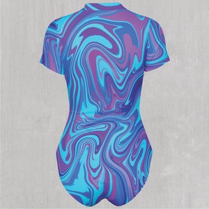 Vapor Drip Short Sleeve Bodysuit - Festival Clothing, Rave Outfits, EDM Gear