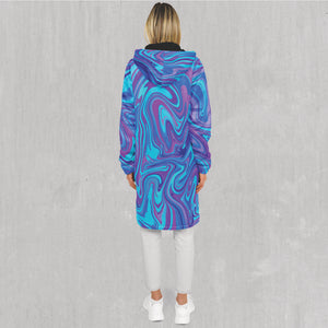 Vapor Drip Zip Up Cloak (Black Fur) - Festival Clothing, Rave Outfits, EDM Gear
