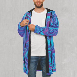 Vapor Drip Zip Up Cloak (Black Fur) - Festival Clothing, Rave Outfits, EDM Gear