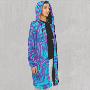 Vapor Drip Zip Up Cloak (Black Fur) - Festival Clothing, Rave Outfits, EDM Gear