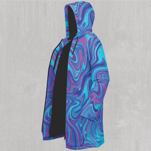 Vapor Drip Zip Up Cloak (Black Fur) - Festival Clothing, Rave Outfits, EDM Gear