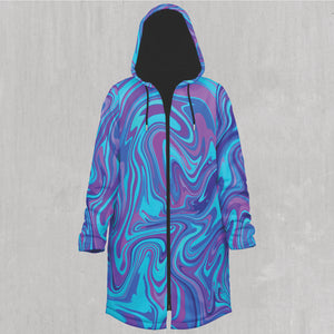 Vapor Drip Zip Up Cloak (Black Fur) - Festival Clothing, Rave Outfits, EDM Gear