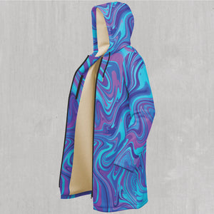 Vapor Drip Zip Up Cloak (White Fur) - Festival Clothing, Rave Outfits, EDM Gear