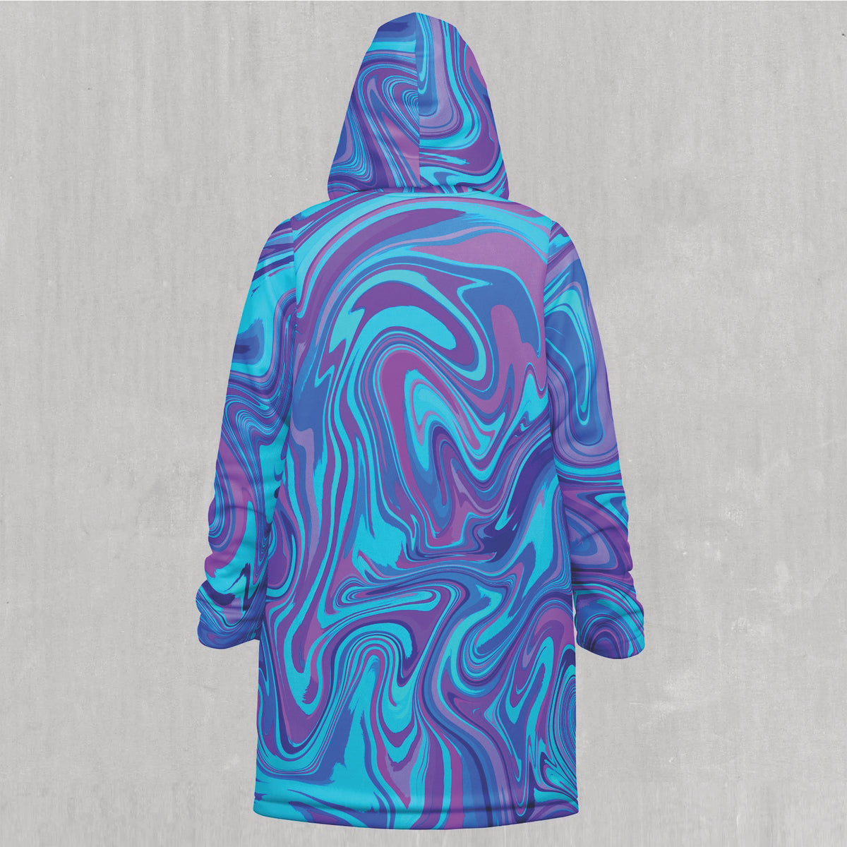 Vapor Drip Zip Up Cloak (White Fur) - Festival Clothing, Rave Outfits, EDM Gear