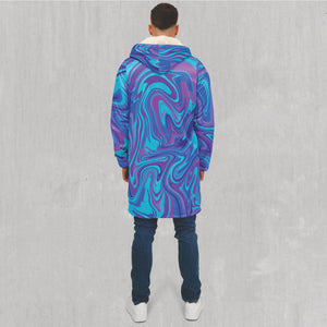 Vapor Drip Zip Up Cloak (White Fur) - Festival Clothing, Rave Outfits, EDM Gear
