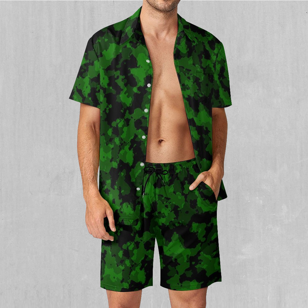 Vision Green Camo Men's Beach Set