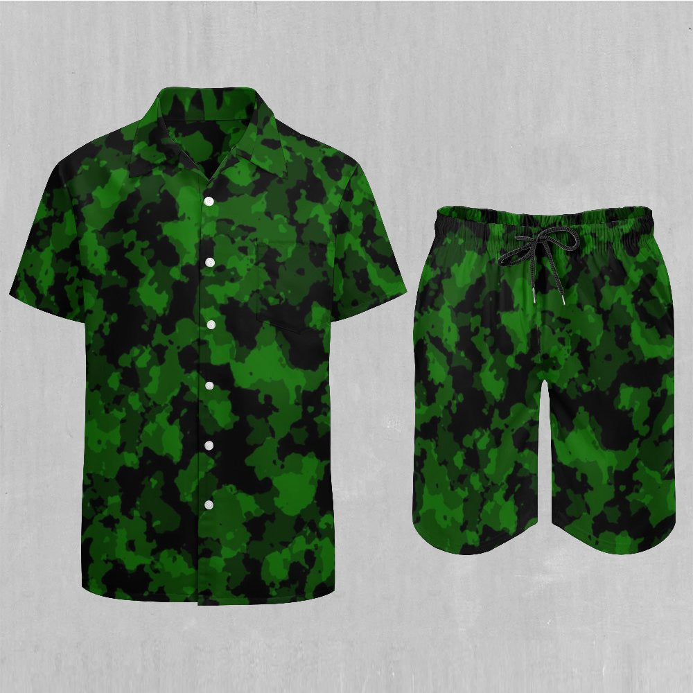 Vision Green Camo Men's Beach Set