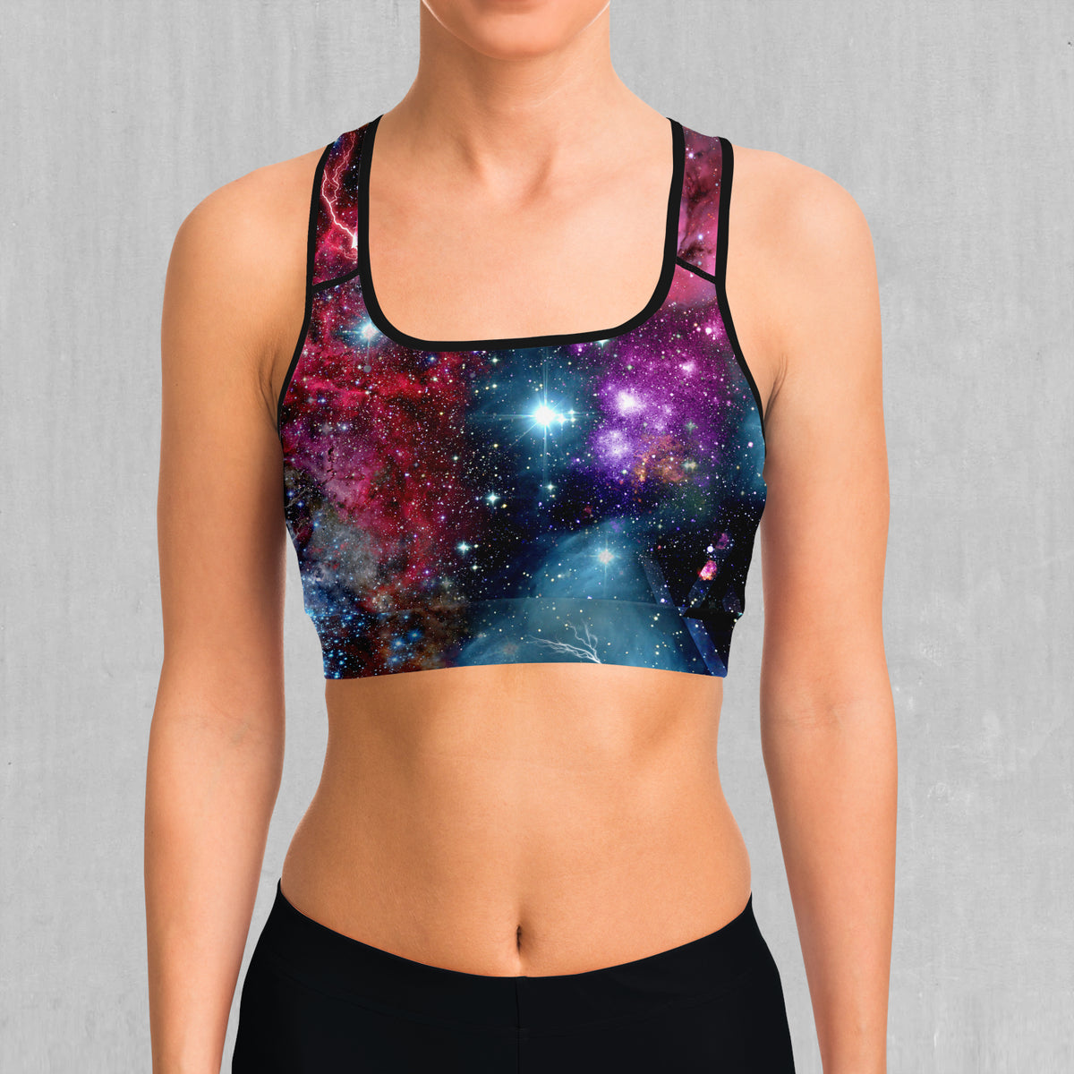 Galaxies Collide Sports Bra